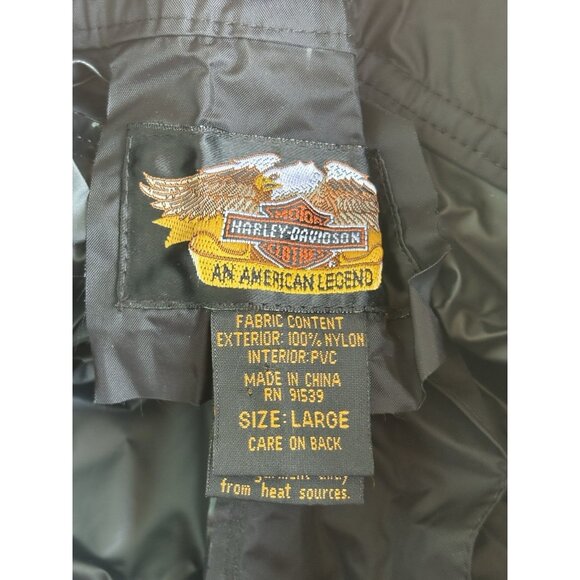 Harley Davidson Mens Medium Nylon Motorcycle Biker Jacket Black Orange /Lg Pants - Picture 11 of 12